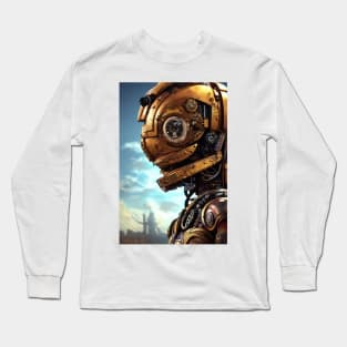 Portrait of a retro steampunk robot. Long Sleeve T-Shirt